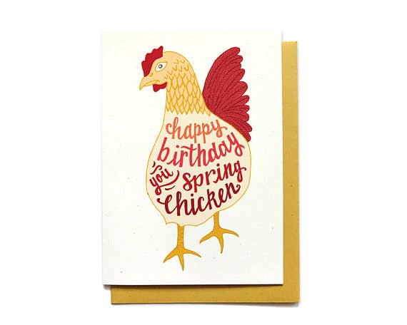 Greeting Card - Spring Chicken Birthday