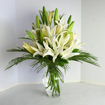 White Lilies Vase