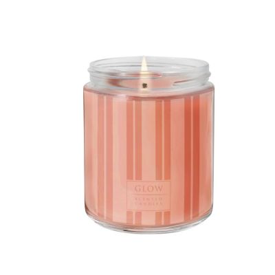 Candle jar with striped design