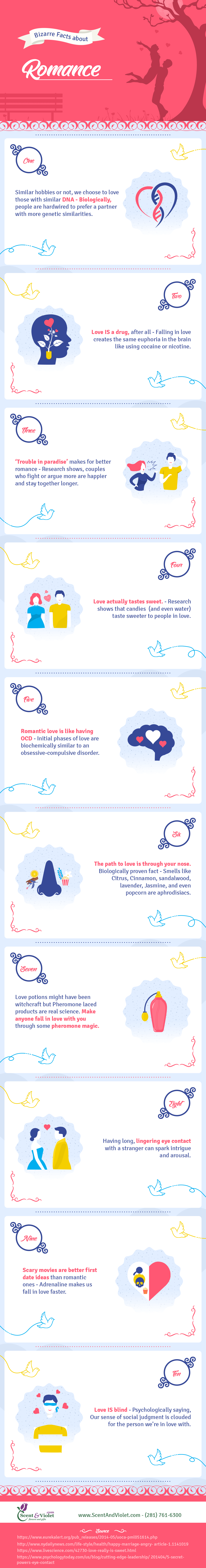 Bizarre facts about romance infographic