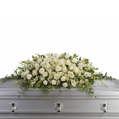 CALL FOR CONSULTATION All White Casket Spray