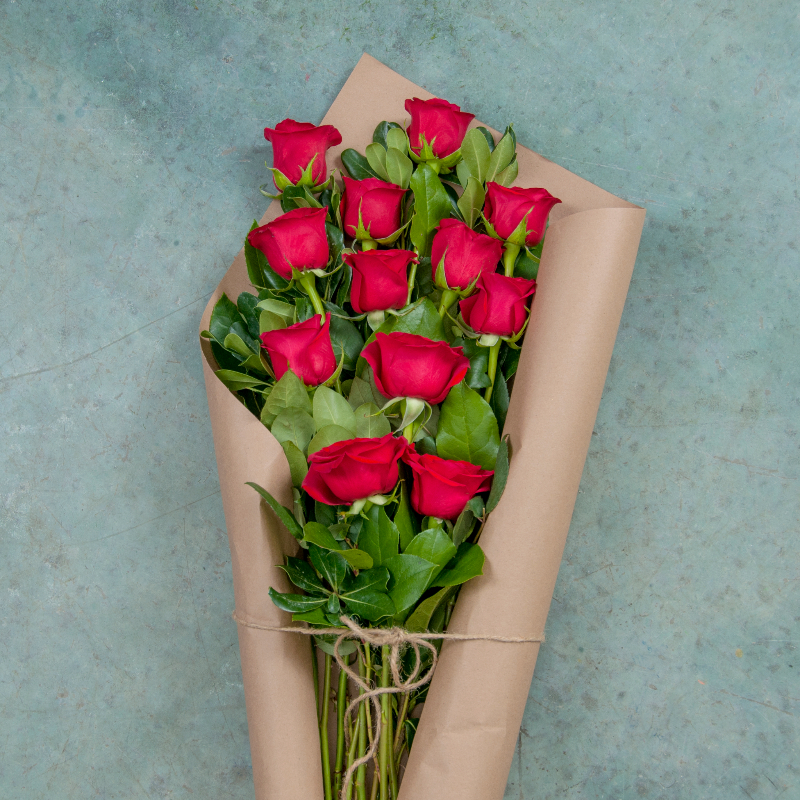 Market Style Bouquet of Dozen Red Roses available for in-store pickup at Scent & Violet Florist located at 12811 Westheimer Rd