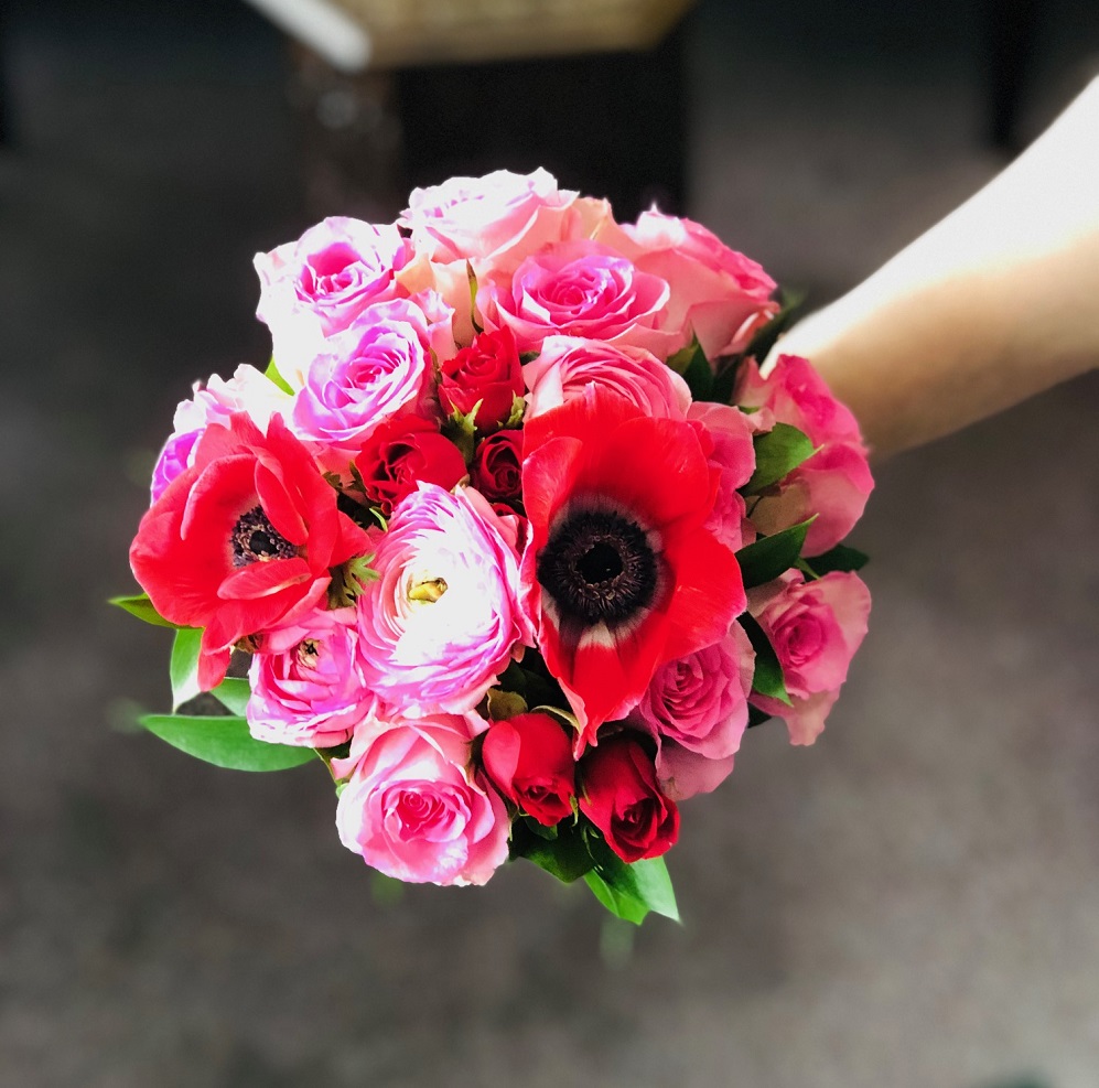 Bride Bouquet In Red Flowers