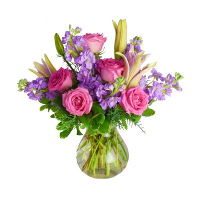 Charming Fragrant Pink and Purple Bouquet