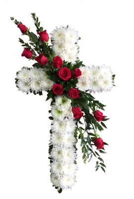 Standing Sympathy Cross with Red Roses  in Houston, TX