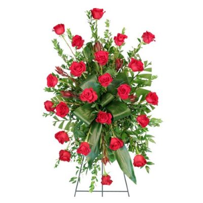 CALL FOR AVAILABILITY Roses Standing Sympathy Spray