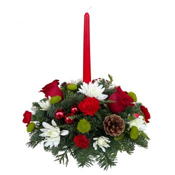 Small Christmas Centerpiece - Red in Houston, TX