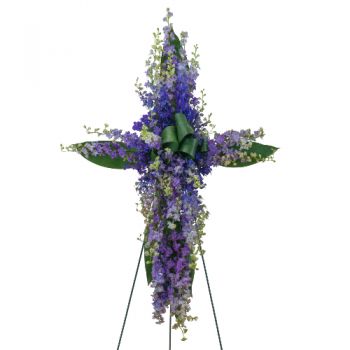 Blue and Purple Standing Cross in Houston, TX