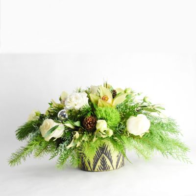 Green and White Centerpiece