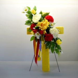 Cemetery Cross - Silk flowers in Houston, TX