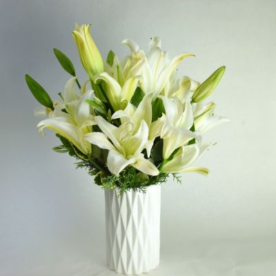 White Lilies Vase