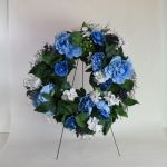 Blue and White Silk Wreath