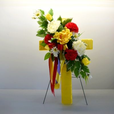 Cemetery Cross - Silk flowers in Houston, TX