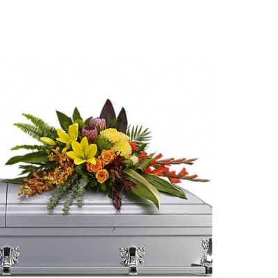Island memories funeral casket flowers  in Houston, TX