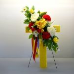 Cemetery Cross - Silk flowers