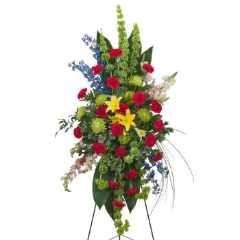 CALL FOR AVAILABILITY Beautiful Condolences Standing Sympathy Spray in Houston, TX