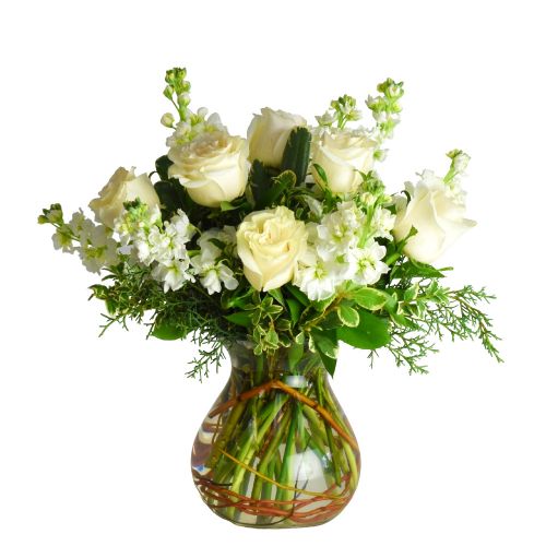 Charming Vase of White Flowers in Houston, TX